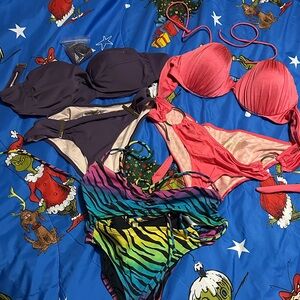 Victoria’s Secret 3 Bikini Bundle VS Pink LSU Tiger Coral